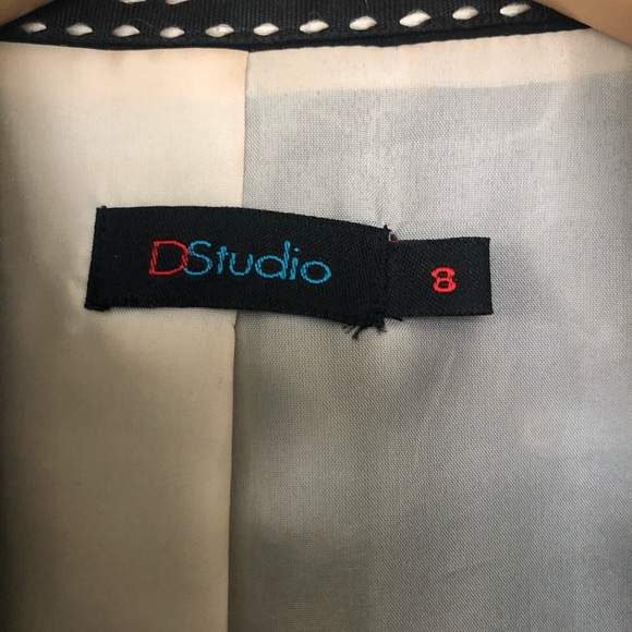 D Studio Black Topstitch Detail Blazer - Picture 5 of 6